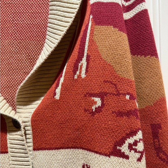 Pendleton Red and Cream Shawl Collar Cardigan - Picture 2 of 5